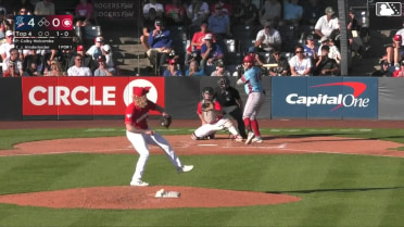 Jacob Hinderleider homers (7) on a fly ball to center field.