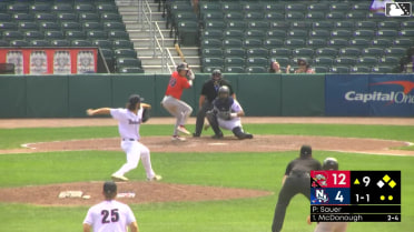 Tyler McDonough homers (7) on a line drive to right center field. Max Ferguson scores. Matt Fraizer scores.