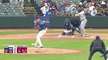 Jorge Alfaro singles on a sharp ground ball to center fielder Orlando Martinez, deflected by first baseman John Taylor. Daniel Vazquez scores.