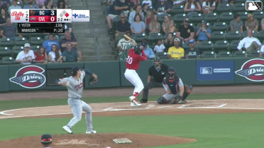 Natanael Yuten homers (1) on a fly ball to center field. Adonys Guzman scores.