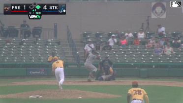 Wilder Dalis doubles (15) on a fly ball to center fielder Bobby Blandford. Derek Bernard scores.