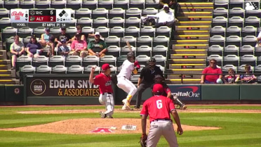 Duce Gourson singles on a ground ball to shortstop Maui Ahuna. Matt King scores. Keiner Delgado to 3rd.