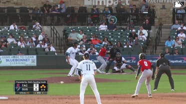 Brock Rodden out on a sacrifice fly to center fielder Parker Chavers. Rhylan Thomas scores.