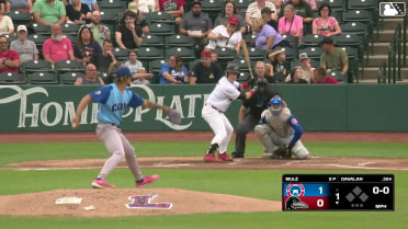 Charles Davalan homers (20) on a fly ball to right center field.