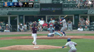Mark Vientos homers (3) on a fly ball to right field. Nick Morabito scores.