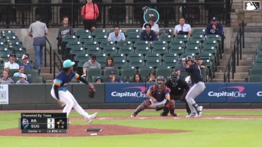 Justin Foscue singles on a ground ball to left fielder James Nelson. Aaron Zavala scores.