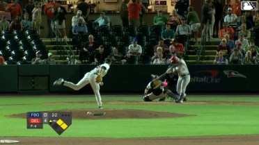 Kevin Made doubles (1) on a ground ball to left fielder Hector Campusano. Hunter Hines scores. Rafael Ramirez Jr. scores.