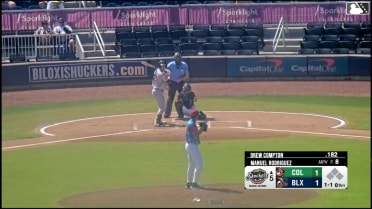 Drew Compton homers (3) on a fly ball to right field.