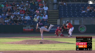 Justin Hagenman strikes out his sixth batter 