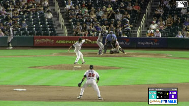 Cavan Biggio homers (9) on a fly ball to center field. Riley Unroe scores.