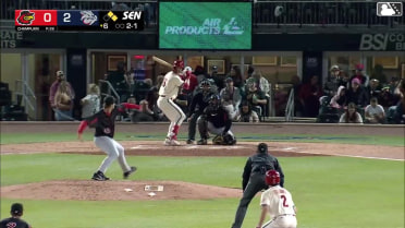 Caleb Ricketts homers (1) on a line drive to right center field. Garrett Stubbs scores. Carter Kieboom scores.