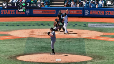 Andy Ibáñez homers (1) on a line drive to left center field. Jacob Reimer scores.