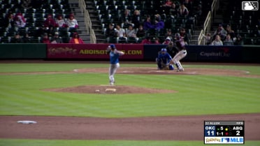 Charlie Condon singles on a ground ball to left fielder Zach Ehrhard. Nicky Lopez scores.