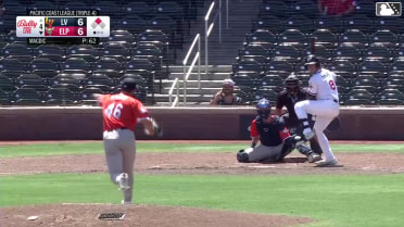 Nick Solak doubles (24) on a line drive to center fielder Brayan Buelvas. Mason McCoy scores.