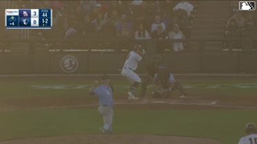Jackson Castillo singles on a sharp line drive to right fielder Jay Harry. Nicholas Torres scores.