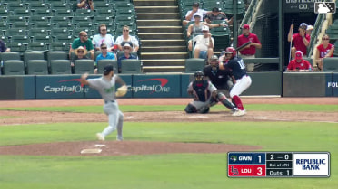 P.J. Higgins singles on a ground ball to right fielder DaShawn Keirsey Jr. Will Benson scores. Leo Balcazar to 3rd.