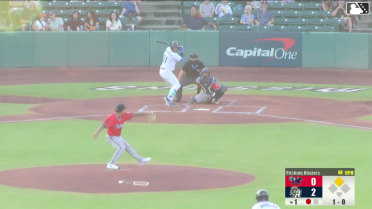 Romeo Sanabria doubles (5) on a line drive to right fielder Maddux Houghton. Tirso Ornelas scores.