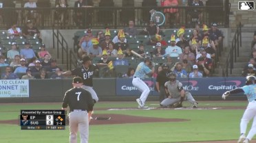 Lucas Spence homers (1) on a line drive to right field. Nick Allen scores. Shay Whitcomb scores.