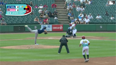 Robert Phelps singles on a line drive to center fielder Teo Banks. Brady Day scores.
