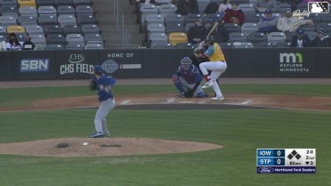 Noah Cardenas homers (1) on a fly ball to left field.