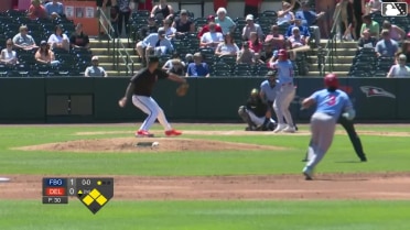 Gavin Fien singles on a line drive to center fielder Enrique Bradfield Jr. Sir Jamison Jones scores. Rafael Ramirez Jr. to 3rd. Dashyll Tejeda to 2nd.