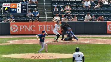 Oswaldo Cabrera out on a sacrifice fly to left fielder Matt Rudick. Yanquiel Fernández scores. Marco Luciano to 3rd.