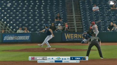 Nelson Velázquez singles on a line drive to center fielder Kameron Misner. Blaze Jordan scores. Bligh Madris to 2nd.