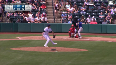 Tanner Schobel homers (4) on a fly ball to left field.