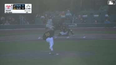 Riley Unroe homers (1) on a fly ball to right center field.