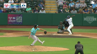 Zach Ehrhard singles on a line drive to center fielder Lucas Spence. Hyeseong Kim scores. Ryan Fitzgerald to 2nd.