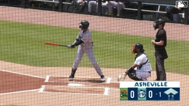 Yordany De Los Santos homers (8) on a fly ball to center field.
