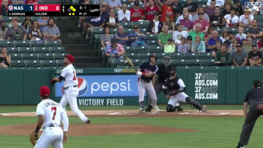 Patrick Dorrian clubs a three-run homer to center