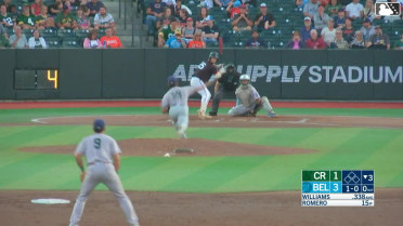 Max Williams homers (6) on a line drive to right field.