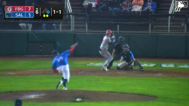 Eli Willits doubles (6) on a fly ball to left fielder Anderson Fermin. Juan Cruz scores.