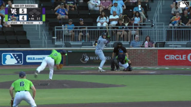 George Wolkow homers (11) on a fly ball to left field.