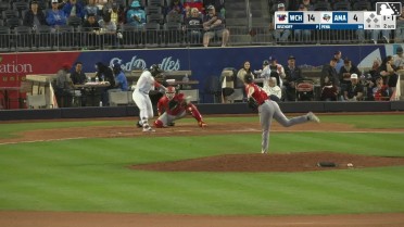 Manuel Pena homers (12) on a fly ball to left field.