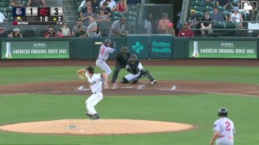 Trevor Hauver singles on a line drive to left fielder Victor Bericoto. Jonah Bride scores.