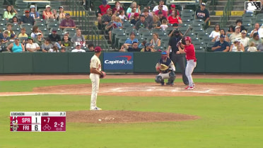 Zach Levenson homers (3) on a fly ball to left center field.