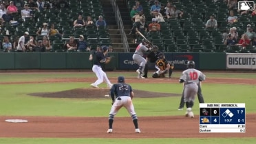 Elijah Dunham doubles (3) on a sharp fly ball to right fielder Jhon Diaz. Gustavo Campero scores. Tucker Flint to 3rd.