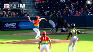 Romeo Sanabria doubles (11) on a line drive to left fielder Miguel Briceno. Carson Tucker scores.