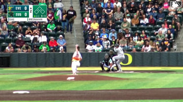 Brandon Eike homers (13) on a line drive to center field.