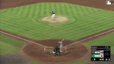 César Prieto homers (9) on a fly ball to right field.
