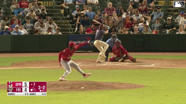 Frainyer Chavez singles on a ground ball to right fielder Travis Honeyman. Ian Moller scores.