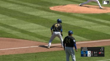 Jose Cerice hits a ground-rule double (3) on a fly ball to right field. Luke Pelzer scores.
