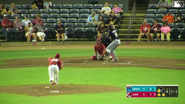 Daniel Vazquez doubles (21) on a fly ball to left fielder Charlie Pagliarini. Luke Pelzer scores.