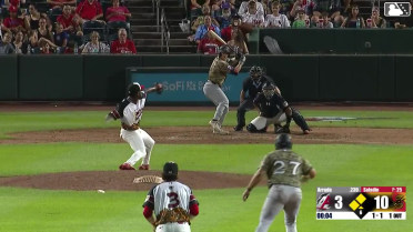 J.T. Arruda singles on a line drive to center fielder Miguel Ugueto. Caleb Cali scores. Aaron McKeithan to 3rd.