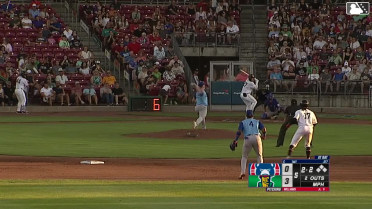 Eduardo Tait doubles (17) on a fly ball to right fielder Christian Olivo. Yasser Mercedes scores.