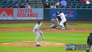 George Feliz singles on a line drive to center fielder Breyson Guedez. Cesar Quintas scores.