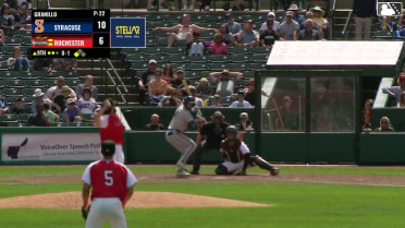 Jackson Cluff doubles (4) on a sharp line drive to left fielder Joey Wiemer. Ryan Clifford scores.