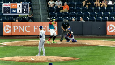 Ernesto Martinez Jr. homers (16) on a fly ball to center field.
